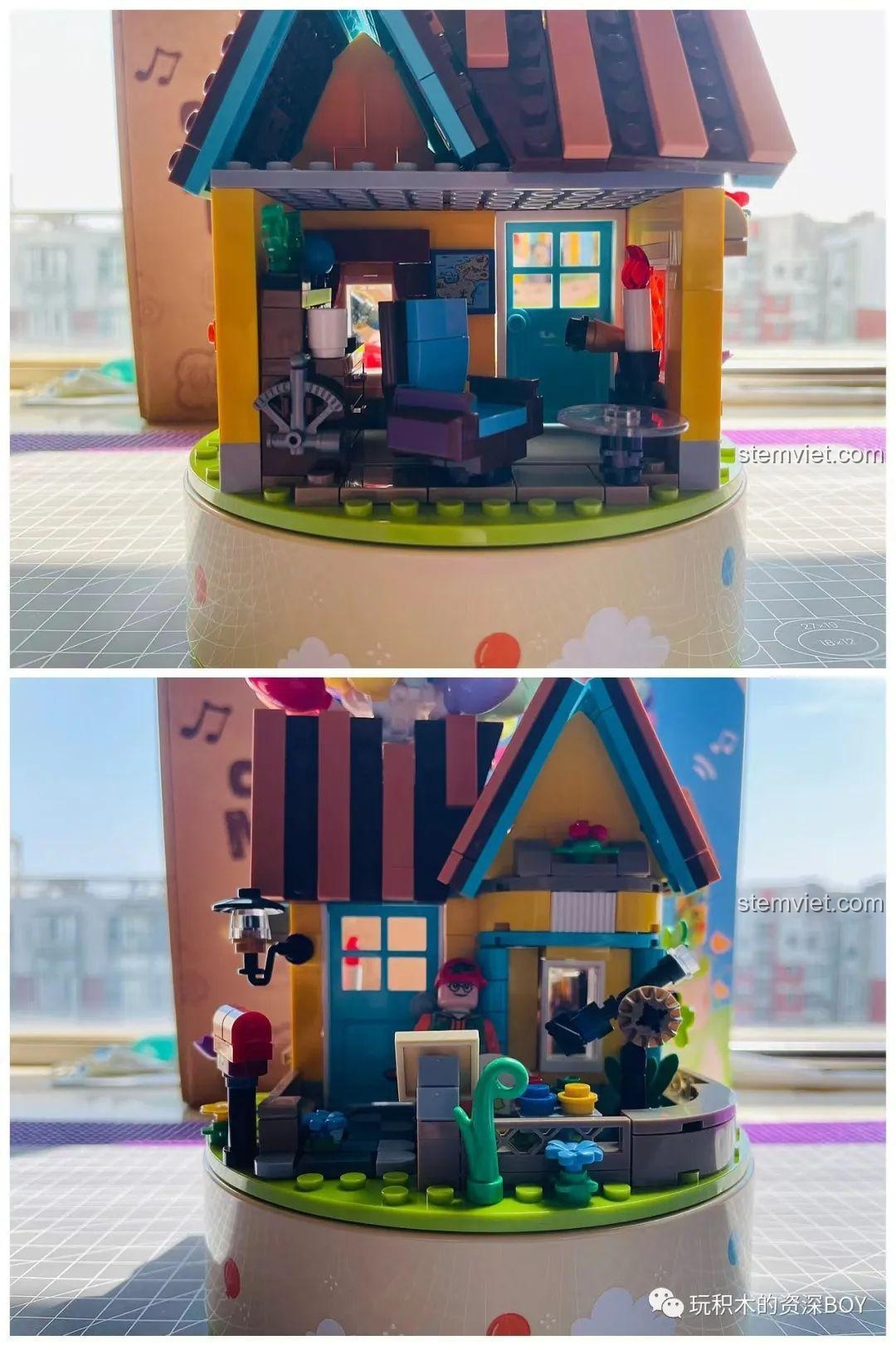 Các linh kiện từ túi số 2 của bộ lắp ghép PanlosBrick 656014 Ngôi nhà khinh khí cầu, chuẩn bị cho phần mái và bóng bay, đồ chơi xây dựng cho bé gái