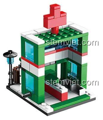 Mô hình Nhà Thuốc Phố Thị PanlosBrick 657006 đồ chơi xây dựng, thể hiện chi tiết bên trong, phù hợp cho bé trai bé gái 6 tuổi rèn luyện tư duy sáng tạo.