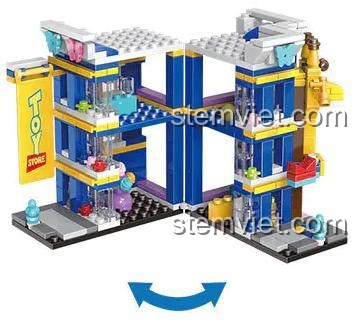 Mô hình cửa hàng đồ chơi PanlosBrick 657018 có thể mở rộng, đồ chơi xây dựng sáng tạo cho bé gái, giúp phát triển tư duy.