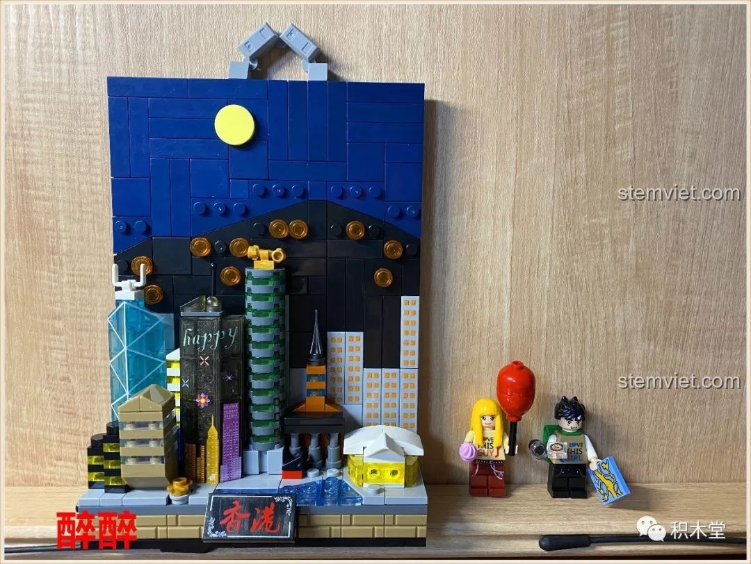 Cả 4 mô hình đồ chơi lắp ráp PanlosBrick Thành phố thu nhỏ Bắc Kinh, Thượng Hải, Quảng Châu, Hồng Kông cùng khoe sắc khi hoàn thành.