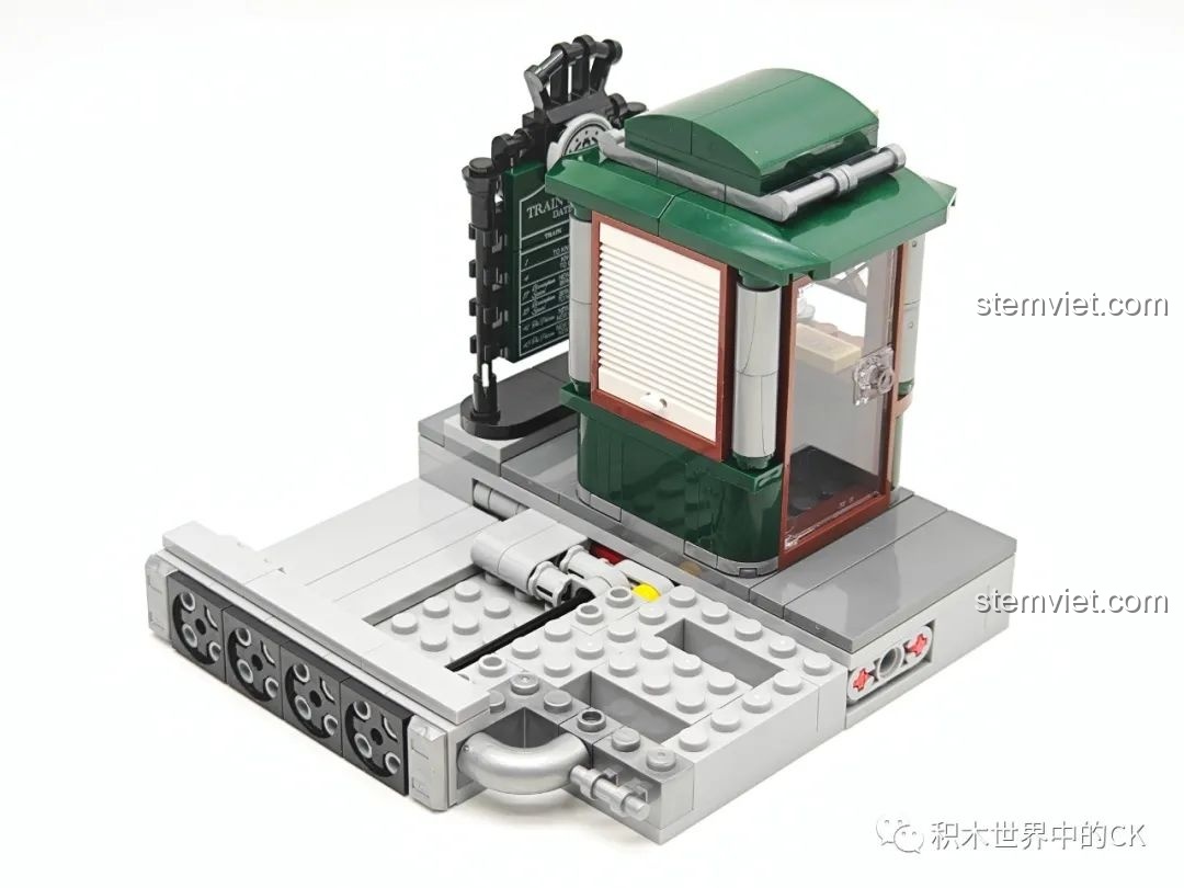 Lắp ráp quầy bán vé và khu vực chờ của bộ Ga Tàu Hơi Nước Phong Cách Steampunk Pantasy 85007.