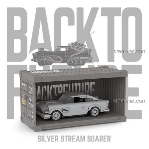 Đồ chơi lắp ráp Mô hình xe Back To Future Pinbo PB8802 trong hộp trưng bày, phù hợp bé trai 14 tuổi, chất lượng cao.