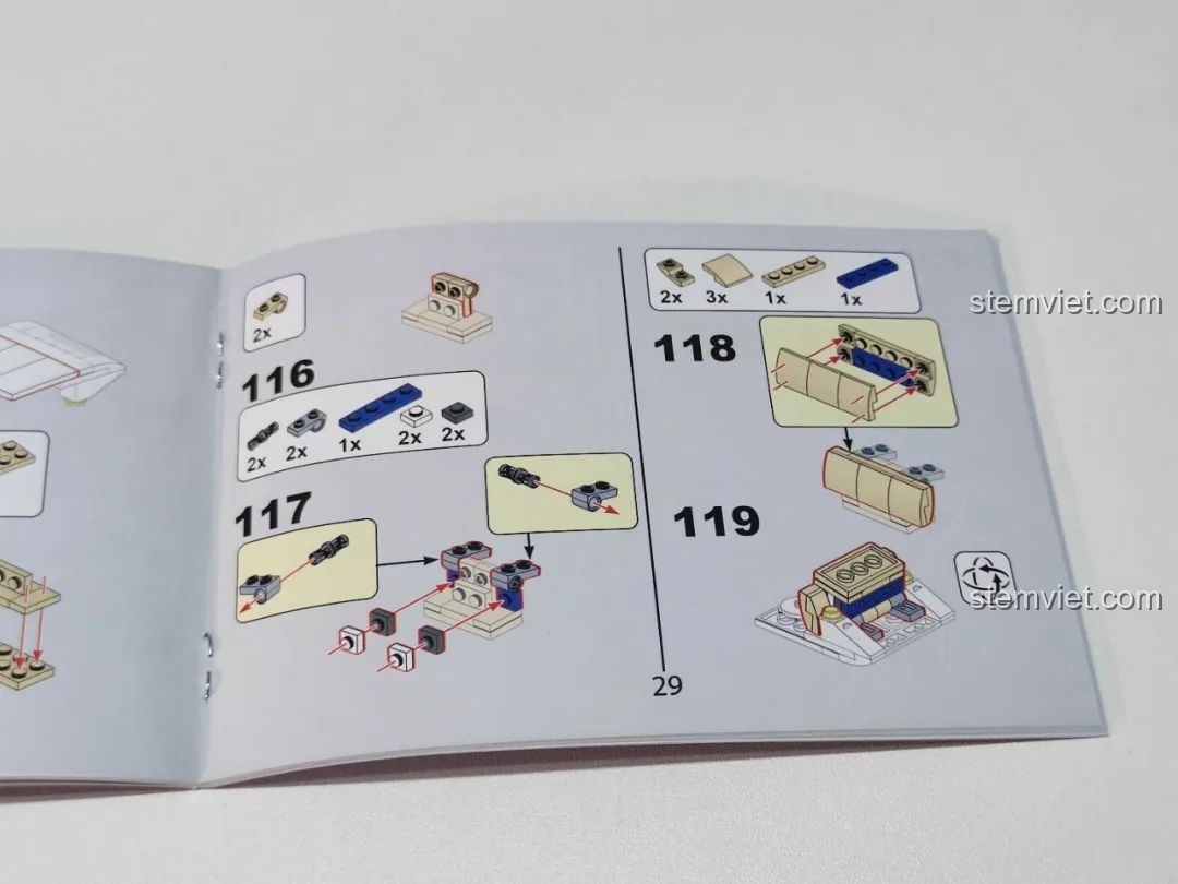 Ảnh 12 của bộ lắp ráp Pinbo PB8803 Lắp Ráp Xe Biến Hình, trang hướng dẫn chi tiết các mảnh ghép.