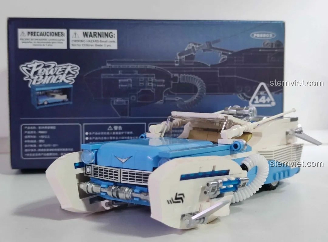 Ảnh 48 của bộ lắp ráp Pinbo PB8803 Mô Hình Lắp Ráp, mô hình đặt trước hộp sản phẩm.