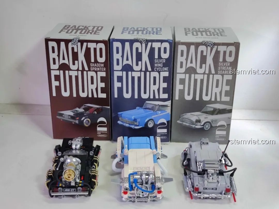 Ảnh 51 của bộ lắp ráp Pinbo PB8803 Mô Hình Xe Khoa Học Viễn Tưởng, bộ ba xe hoàn chỉnh.