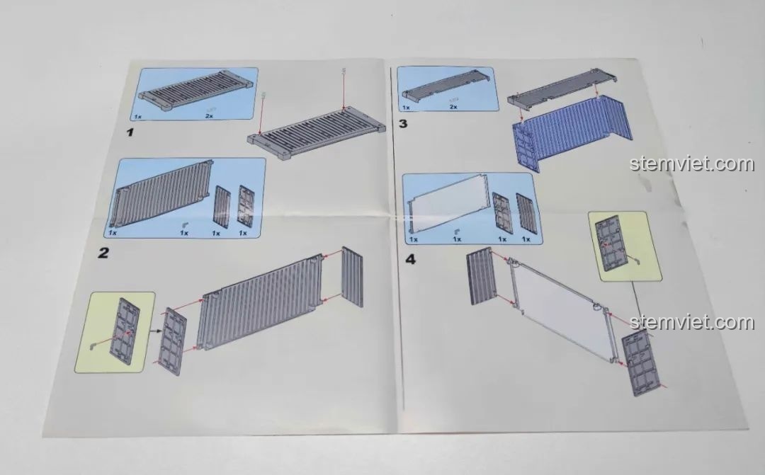 Ảnh 15 của bộ lắp ráp Pinbo PB8803 Xe Trở Về Tương Lai, hướng dẫn lắp ráp container.