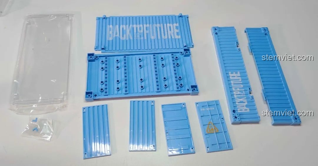 Ảnh 23 của bộ lắp ráp Pinbo PB8803 Xe Trở Về Tương Lai, các mảnh ghép container.