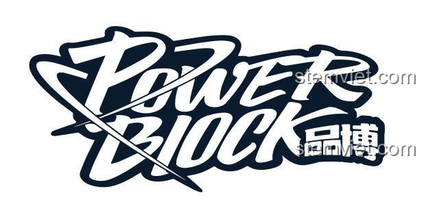 Logo chính thức của hãng Power Block, nhà sản xuất bộ lắp ghép Xe MINI Camper PB8804, đảm bảo chất lượng và uy tín.
