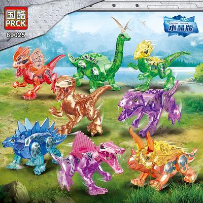 Bộ đồ chơi khủng long pha lê PRCK 69025 cho bé trai 6 tuổi, mô hình khủng long trong suốt chất lượng cao, giá tốt