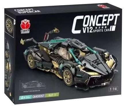 Hộp đồ chơi mô hình Siêu xe Lamborghini V12 Qian Mai QM00057, bộ lắp ráp 922 mảnh cho bé trai 8 tuổi, giá rẻ.