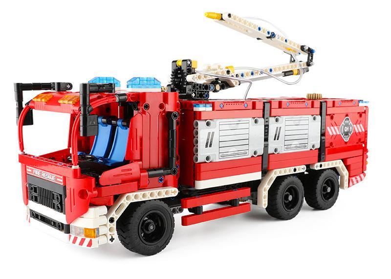 Hộp sản phẩm bộ xếp hình Xe Chữa Cháy Có Vòi Rồng QIHUI 6805 với 1288 chi tiết, có thể phun nước thật.