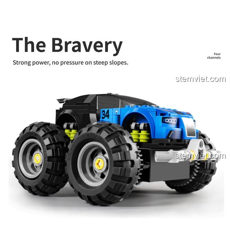 Xe vượt địa hình 4 bánh Qihui 8034 thể hiện sức mạnh vượt dốc, đồ chơi điều khiển từ xa hấp dẫn.