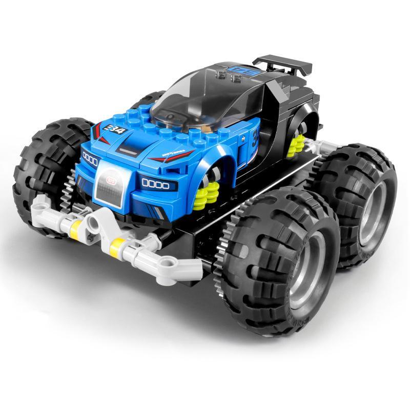 Mô hình đồ chơi lắp ráp xe địa hình leo trèo Qihui 8034 màu xanh dương, phù hợp cho bé trai 6 tuổi.