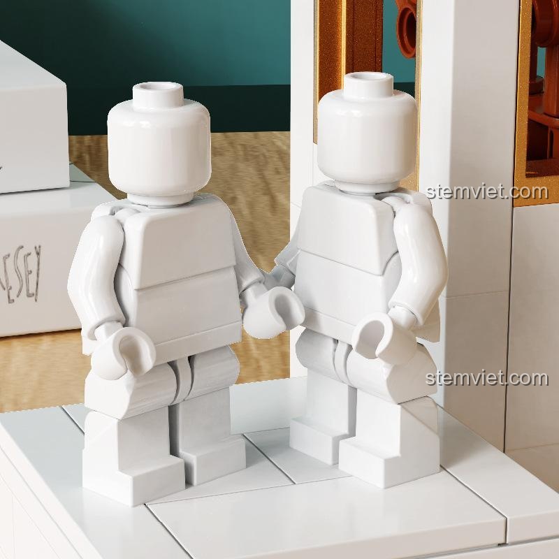 Mô hình hoa anh đào Qizhile 92011 với hai minifigure, tạo cảnh quan lãng mạn, đồ chơi mô hình chất lượng cao.