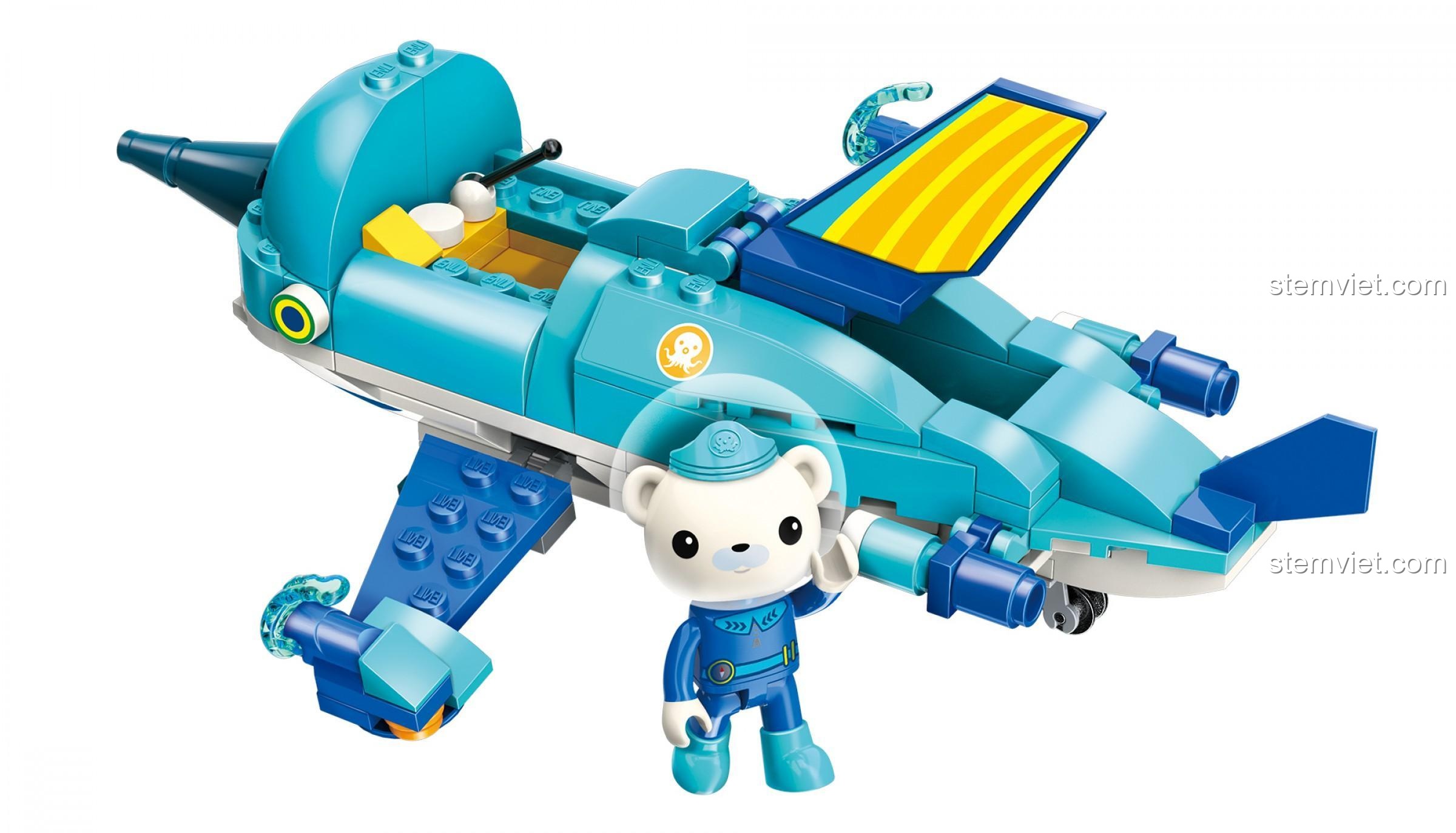 Minifigure Đội trưởng Barnacles trong bộ lắp ghép Tàu Ngầm Cá Kiếm Gup-B QMAN 3702 cho bé trai 6 tuổi.