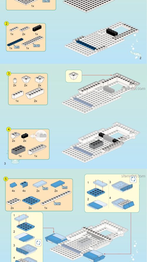 Tàu ngầm Cá Mập Trắng Octonauts QMAN 3705 hướng dẫn QMAN 3705 Căn cứ di động của Biệt đội Octonauts