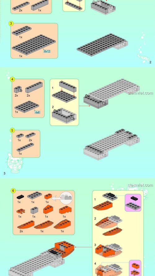 Tàu Gup-G QMAN 3706 hướng dẫn lắp ghép QMAN 3706 Tàu thám hiểm Gup-G