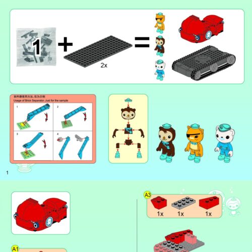 Tàu GUP-X Cua Móng Ngựa Của Biệt Đội Octonauts Qman 3707 sách hướng dẫn Qman 3707 Tàu Cua Móng Ngựa