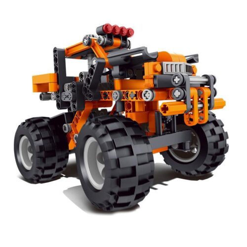 Bộ lắp ráp Xe Địa Hình Bão Táp Qman 6044, đồ chơi mô hình xe địa hình màu cam cho bé trai 6 tuổi, giá rẻ.