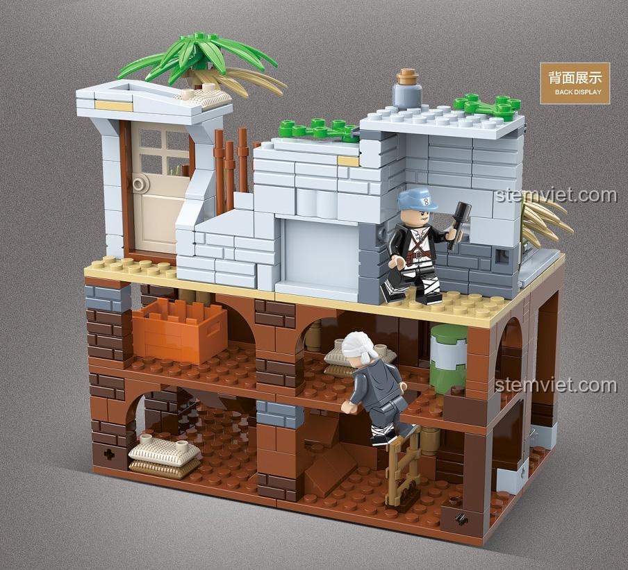 Mô hình Địa Đạo Chiến 100110, đồ chơi xây dựng cảnh chiến tranh, tái hiện hầm ngầm độc đáo