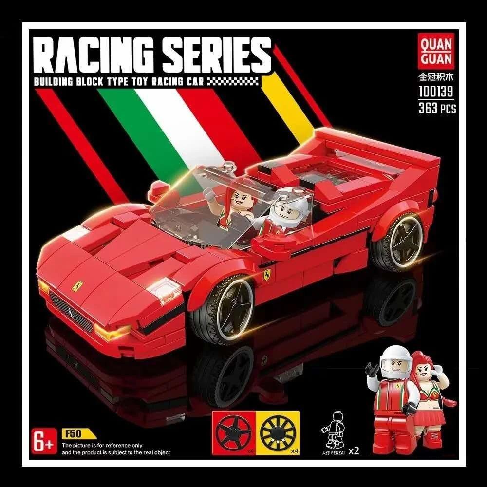 Bộ đồ chơi lắp ráp QUANGUAN 100139 Xe đua Ferrari F50 màu đỏ, có 2 minifigure, dành cho bé trai 6 tuổi, giá tốt.