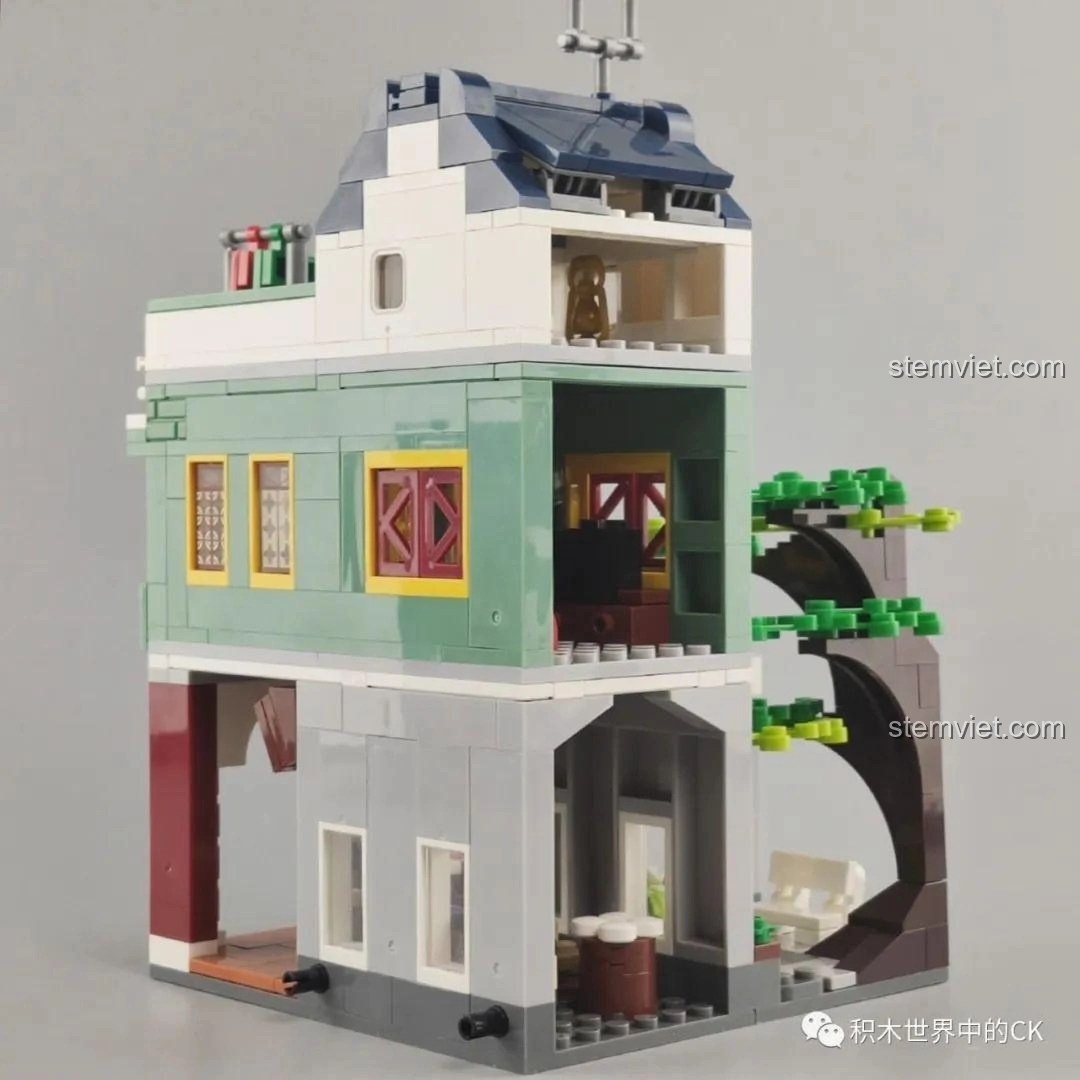 Chi tiết quầy hàng bán bánh bao từ bộ lắp ghép WOMA C0337 Phố Cổ Kiến Trúc Qilou Phố Xuân Phong.