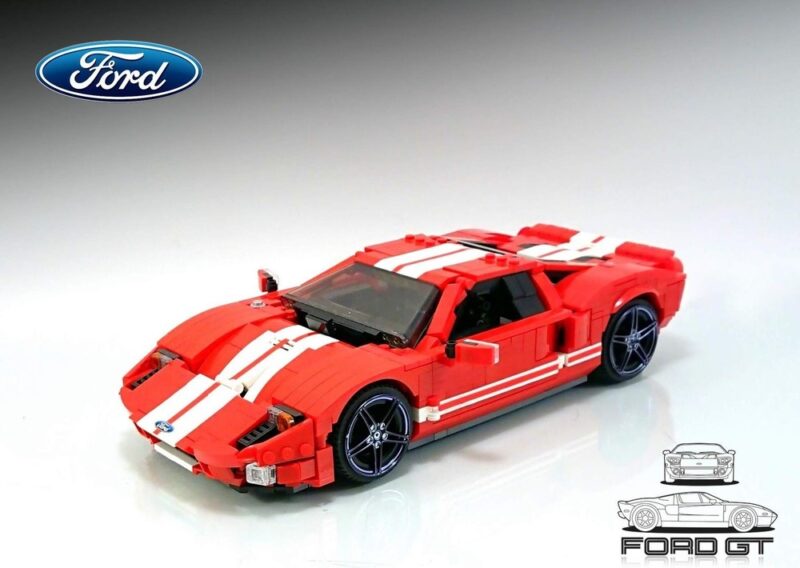 Bộ lắp ráp Siêu xe Ford GT 2005 Rebrickable MOC-20825, mô hình xe đua cho bé trai 7 tuổi, giá tốt.