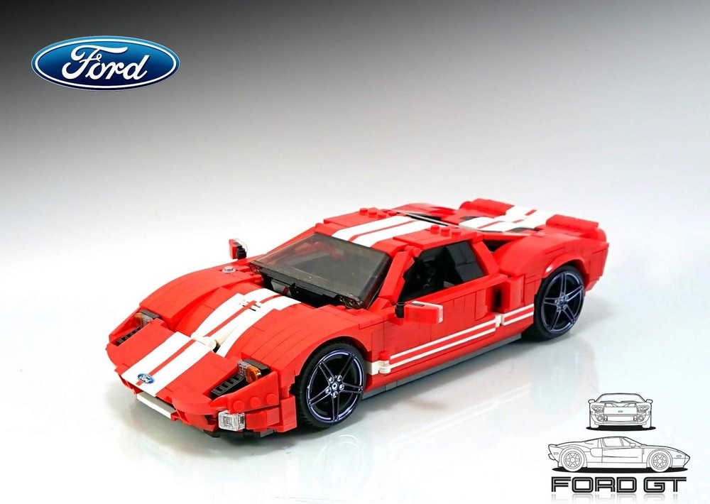 Bộ lắp ráp Siêu xe Ford GT 2005 Rebrickable MOC-20825, mô hình xe đua cho bé trai 7 tuổi, giá tốt.
