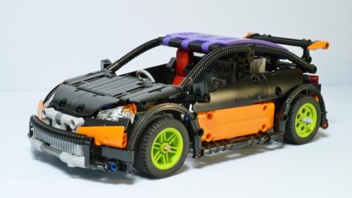 Mô hình xe đua Hatchback Type R MOC 6604 từ Rebrickable, một bộ lắp ráp Technic phức tạp dành cho con trai 14 tuổi, có thể nâng cấp điều khiển từ xa.