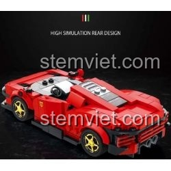 bộ xếp hình Ferrari Daytona SP3 Rebrickable MOC-93918 đuôi xe, đồ chơi mô hình siêu xe cho bé trai 14 tuổi, chi tiết cao