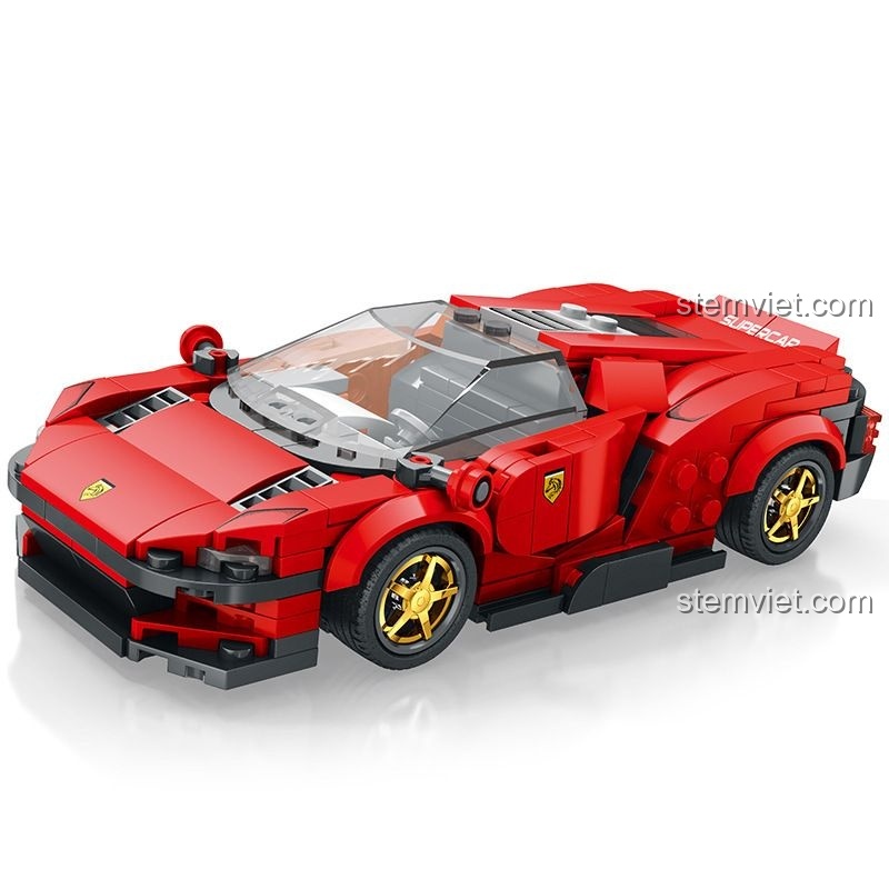 đồ chơi lắp ráp Ferrari Daytona SP3 Rebrickable MOC-93918 toàn cảnh, bộ đồ chơi siêu xe thể thao cho bé trai 14 tuổi, đáng tiền