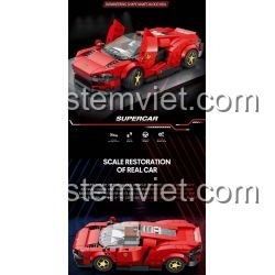 đồ chơi mô hình Rebrickable MOC-93918 Ferrari Daytona SP3 với tính năng cửa mở cánh chim, bộ lắp ráp siêu xe cho bé trai 14 tuổi, chất lượng vượt trội