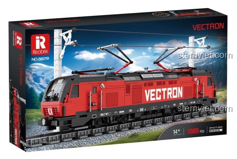 Hộp sản phẩm bộ xếp hình Reobrix 66019 Tàu khách châu Âu Vectron, đồ chơi lắp ráp 1889 mảnh, chất lượng cao, tiết kiệm.