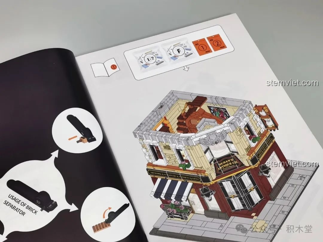 Hướng dẫn sử dụng cục tách gạch trong sách hướng dẫn của bộ FunWhole F9033.