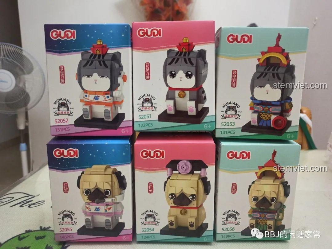 Toàn bộ 6 hộp đồ chơi lắp ráp GUDI