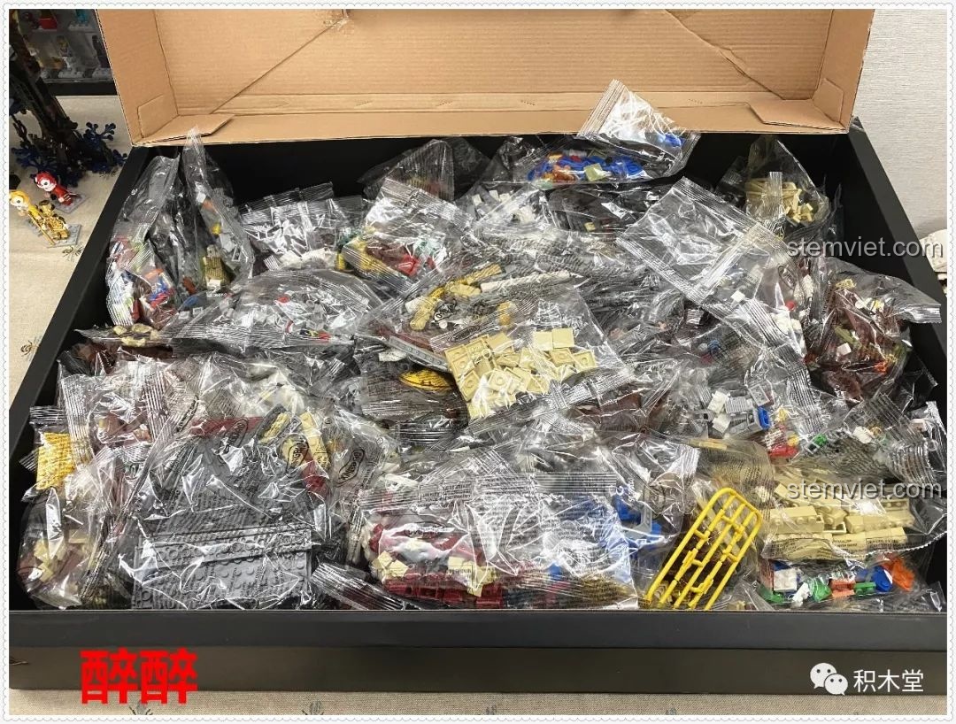 Toàn bộ 5491 chi tiết của bộ khối lắp ghép Tòa nhà mô-đun Xingbao giá hời được phân túi cẩn thận.