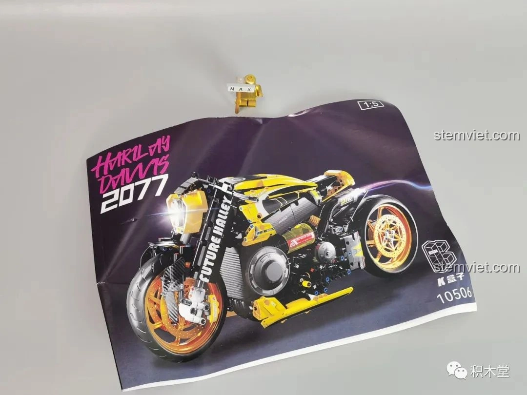 Sách hướng dẫn lắp ráp của bộ K Box 10506 Mô tô Cyberpunk 2077 Nazare.