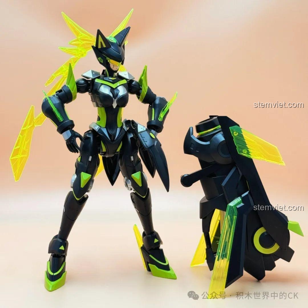 Mô hình Tôn Thượng Hương Mecha Keeppley 78011 đứng cùng các mô hình khác trong bộ sưu tập.