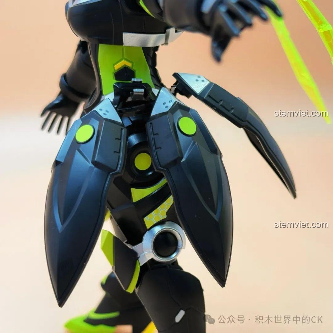 Cận cảnh khớp nối ở chân của mô hình Tôn Thượng Hương Mecha Keeppley 78011, cho phép tạo nhiều tư thế.