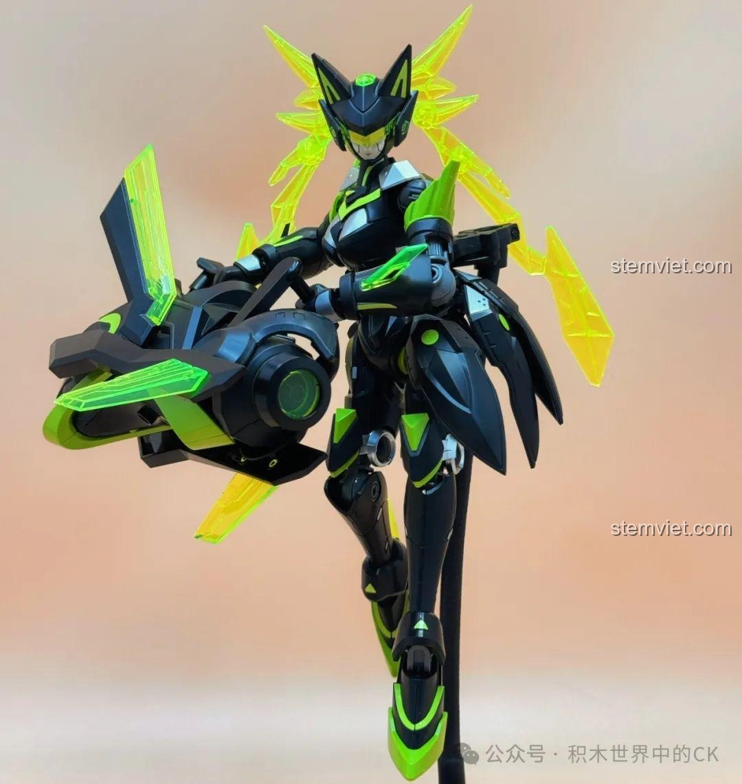 Mô hình Tôn Thượng Hương Mecha Keeppley 78011 và Pháo Năng Lượng đứng cạnh nhau, sẵn sàng cho trận chiến.