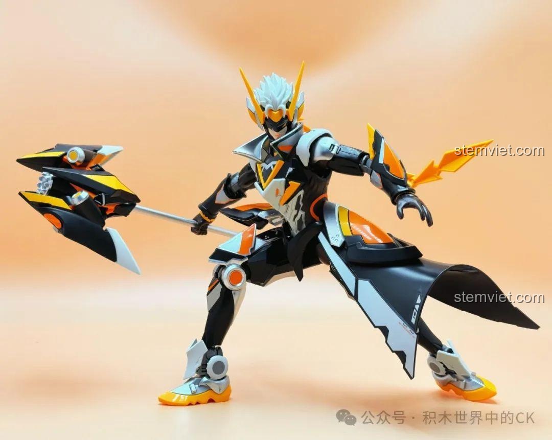 Cận cảnh khuôn mặt của mô hình Tôn Sách Mạt Nhật Cơ Giáp Keeppley 78012, biểu cảm quyết đoán.