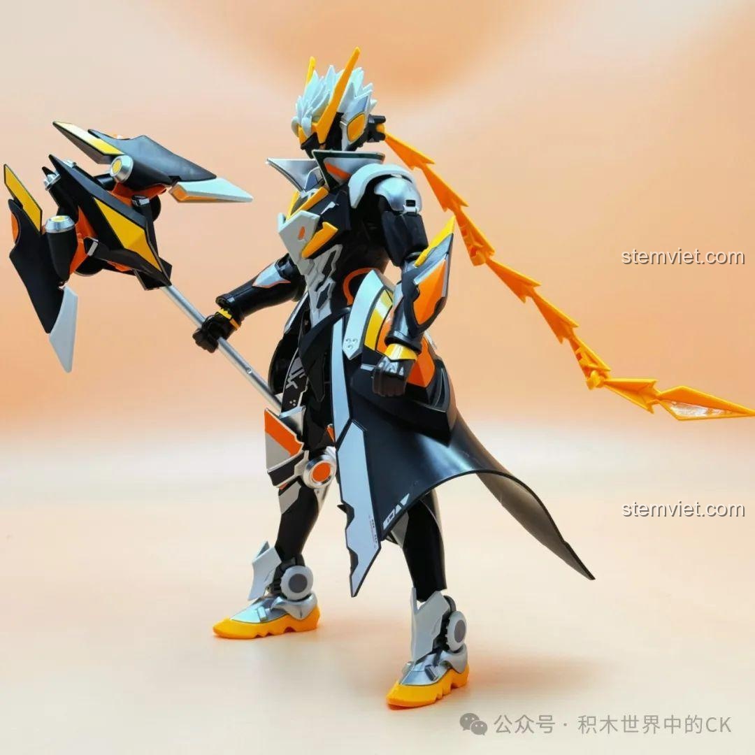 Mô hình Tôn Sách Mạt Nhật Cơ Giáp Keeppley 78012 nhìn từ góc nghiêng, thể hiện chi tiết giáp và vũ khí.