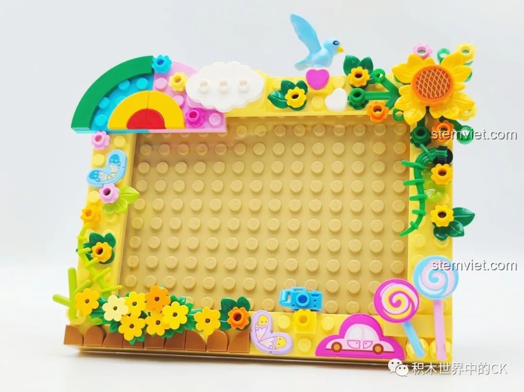 Khung ảnh lắp ráp Khung Ảnh Lắp Ráp Nghệ Thuật Sky Story 36011-2 chủ đề Cầu Vồng đã hoàn thiện, với cầu vồng, hoa hướng dương, bướm.