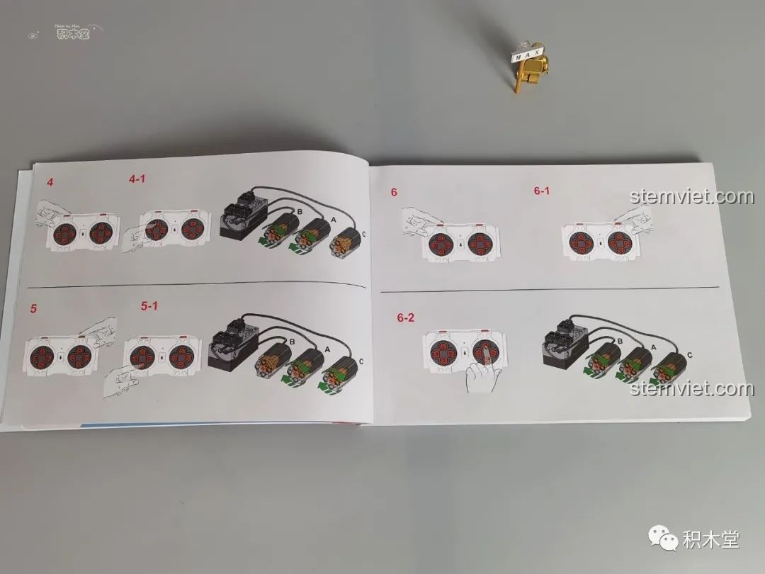 Các chế độ điều khiển và cách kết nối đa kênh được giải thích trong sách hướng dẫn Mould King 13060 Pagani Zonda R.