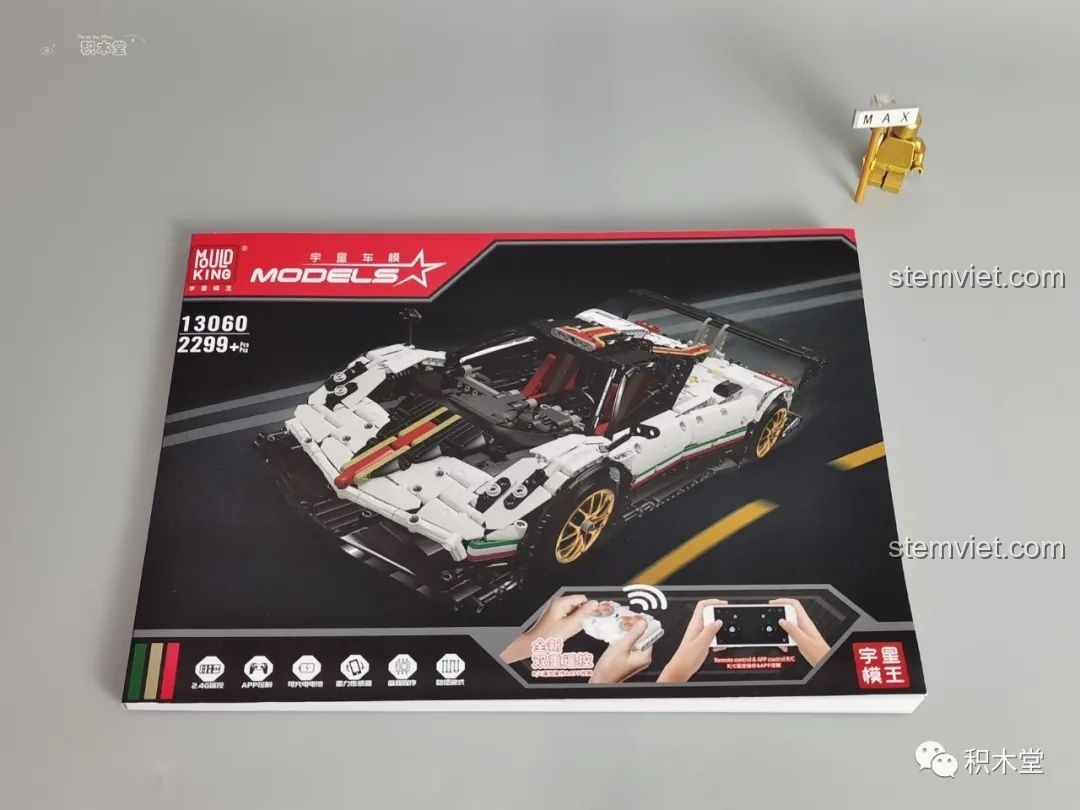Sách hướng dẫn lắp ráp chi tiết của bộ đồ chơi Mould King 13060 Pagani Zonda R, với hình ảnh minh họa rõ ràng.