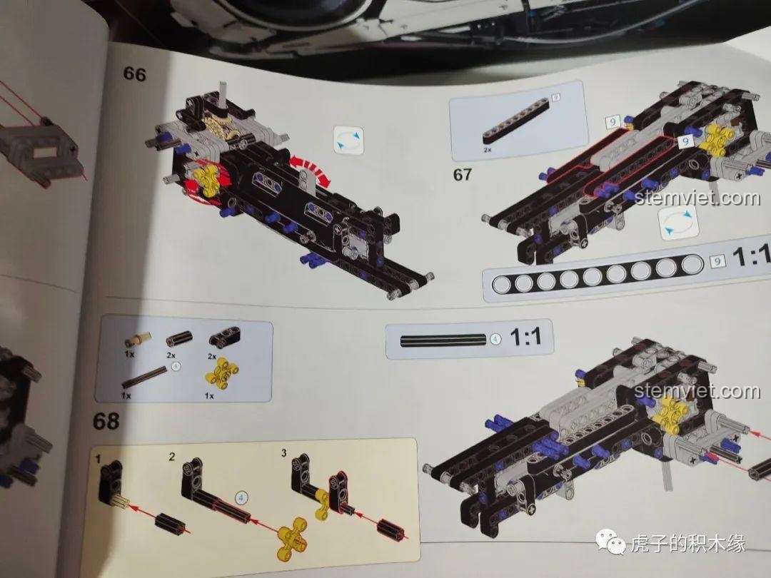 Trang hướng dẫn Mould King 13145 McLaren 720S với bước 68, nhắc nhở lắp đúng các chi tiết theo bước 67. Đồ chơi mô hình McLaren 720S 13145 D giá tốt.