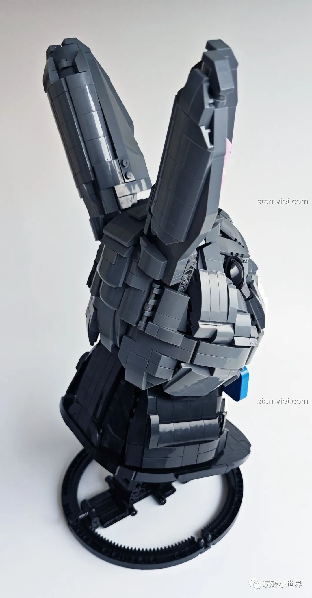 Mô hình Thỏ Cát Lợi Qizhile 103001 nhìn từ trên xuống, tổng thể hài hòa và cân đối, trải nghiệm Qizhile 103001 Thỏ Cát Lợi.