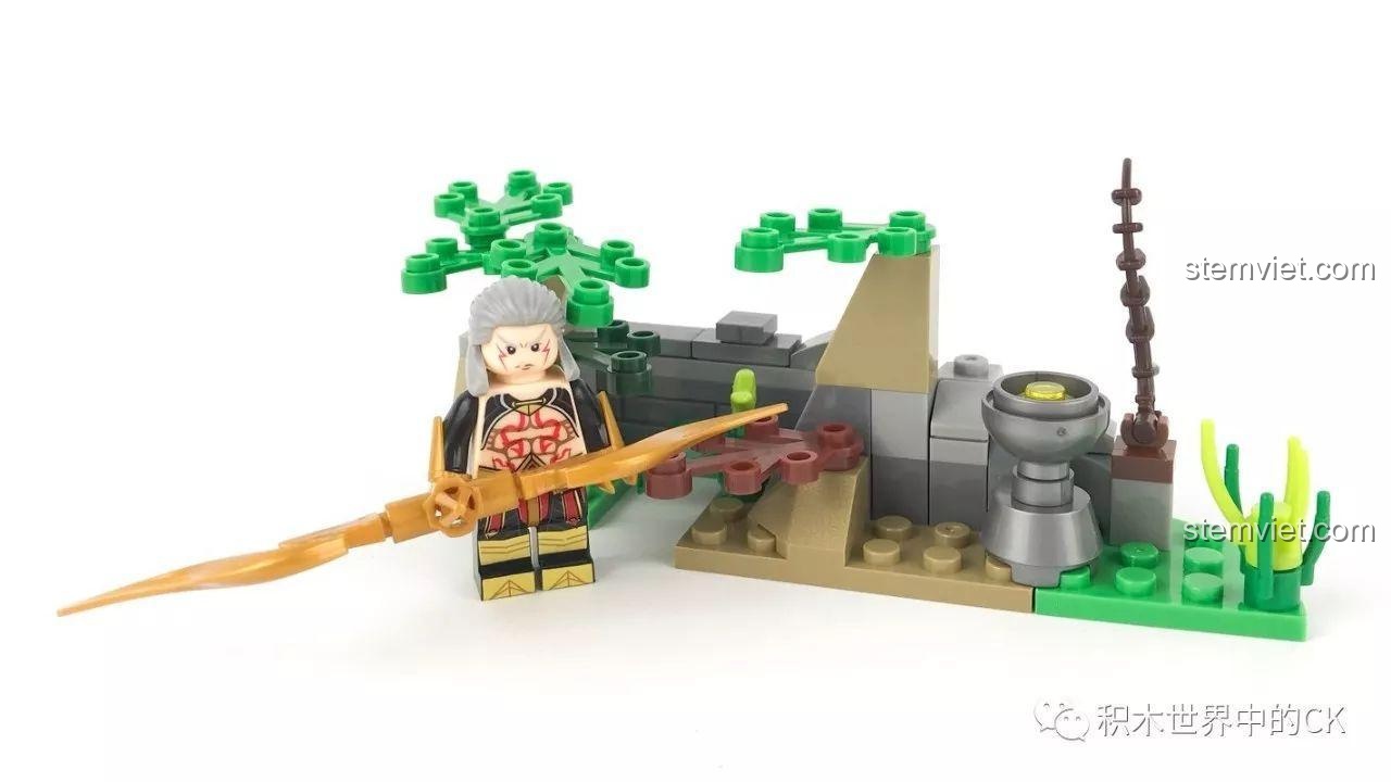 Toàn cảnh bộ lắp ráp Sembo 11840 với minifigure Hậu Nghệ và cảnh quan. Đánh giá chi tiết bộ đồ chơi Xạ thủ Hậu Nghệ.