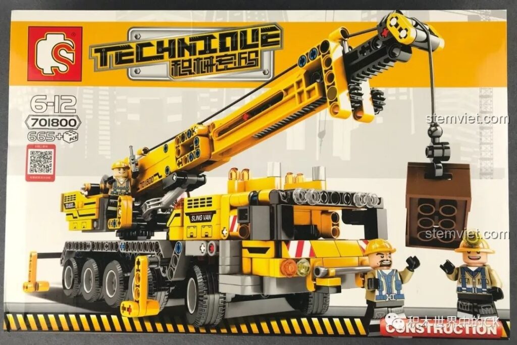 Hộp của bộ đồ chơi lắp ráp SEMBO 701800 Xe Cần Cẩu Di Động Technic, món quà tuyệt vời cho bé trai trên 6 tuổi.