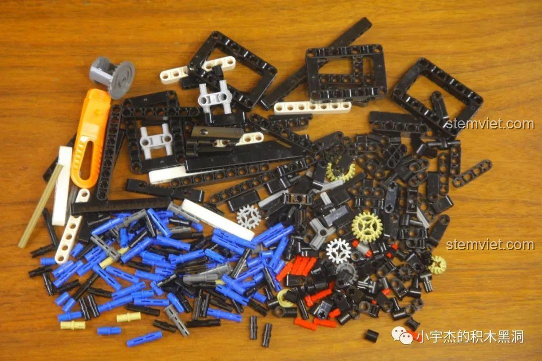 Toàn bộ mảnh ghép từ túi số 1 của bộ lắp ráp SY 8505 Mô hình Porsche 911, chuẩn bị cho việc lắp ráp khung gầm.